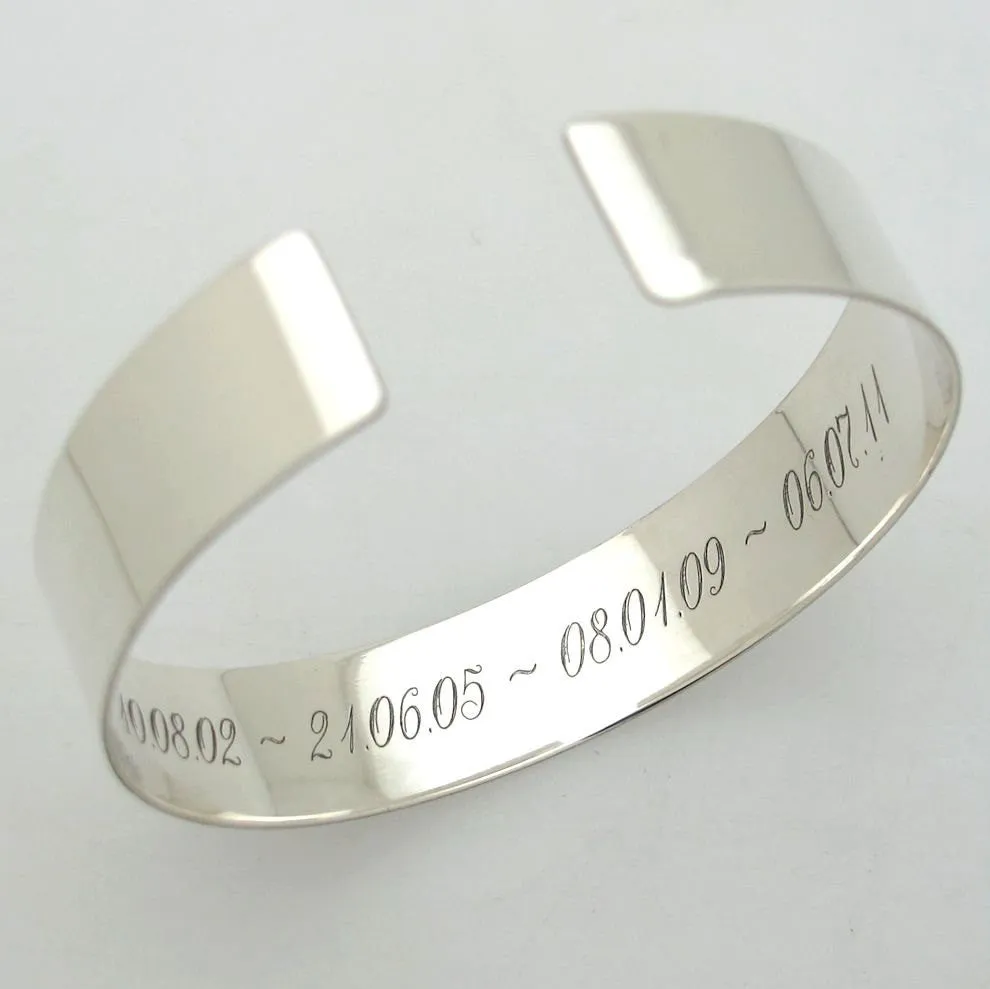 Custom Engraved Sterling Silver Bracelet - anniversary gift