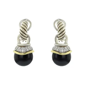 David Yurman Black Onyx Acorn Earrings