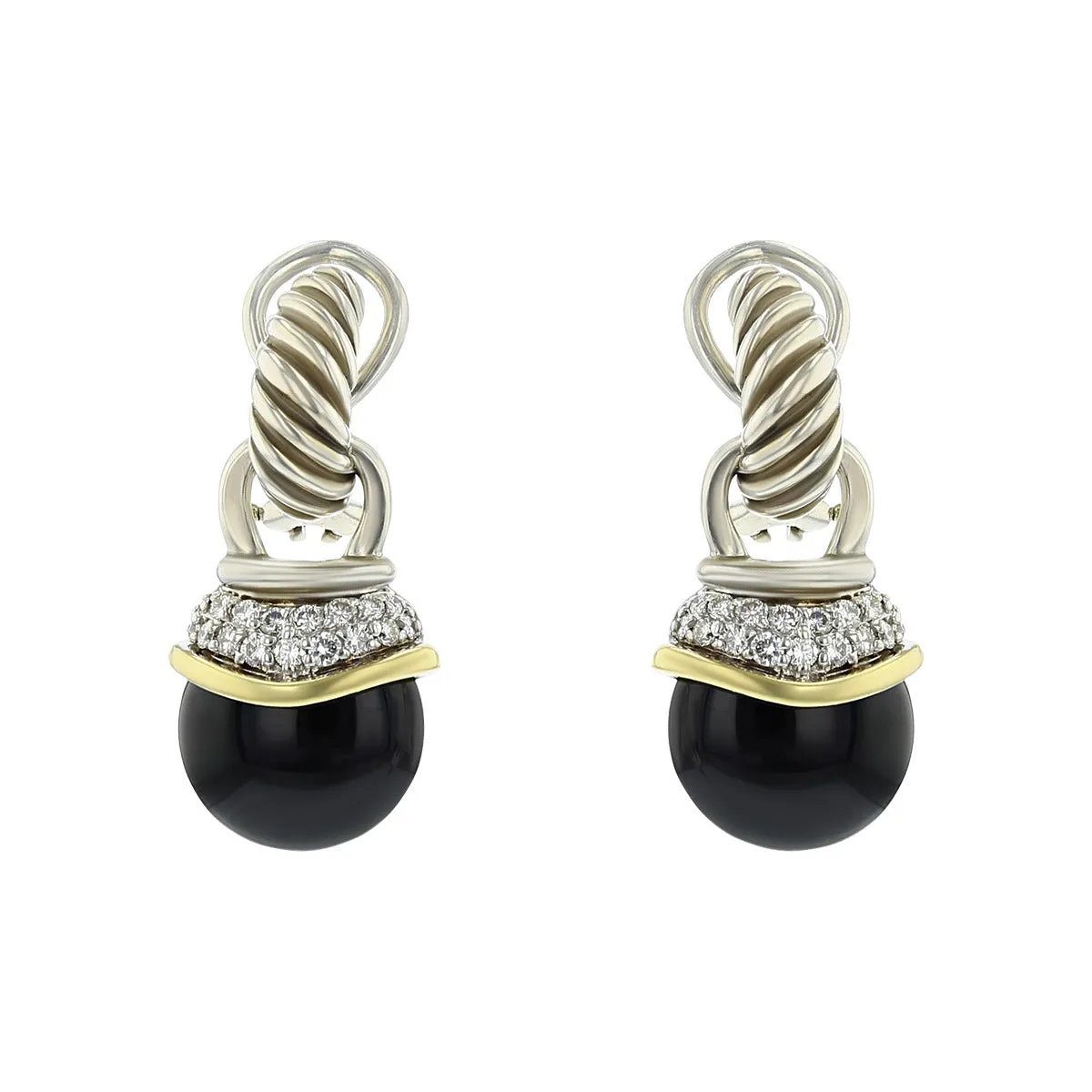David Yurman Black Onyx Acorn Earrings