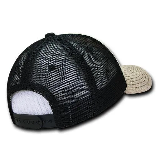 Decky 1136 - 6 Panel Low Profile Structured Jute Trucker Hat