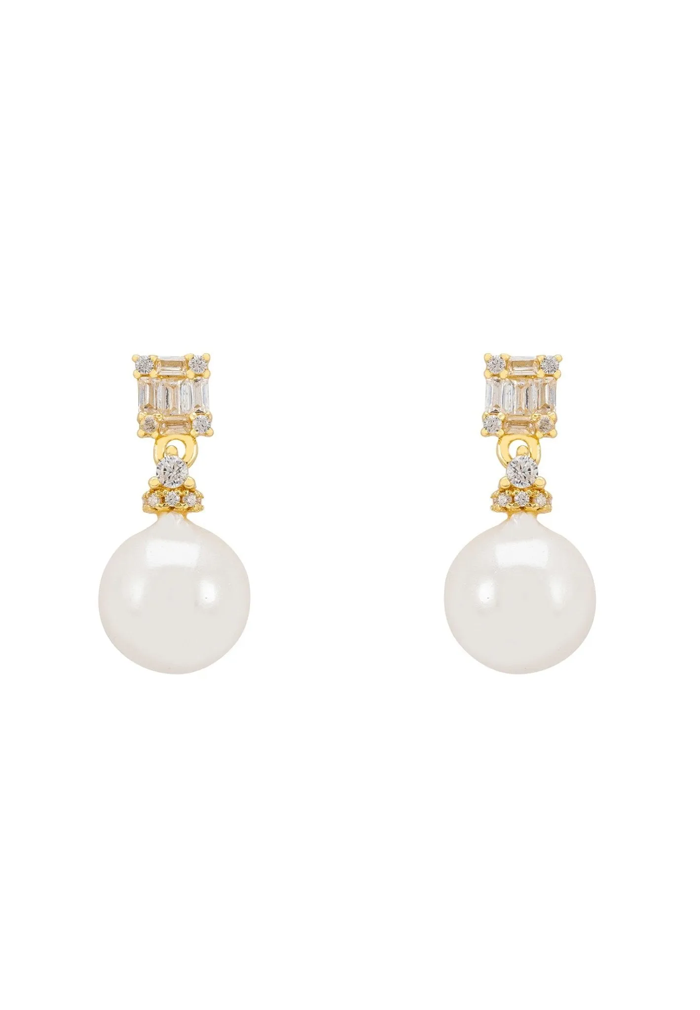 Delilah Pearl Earrings Gold