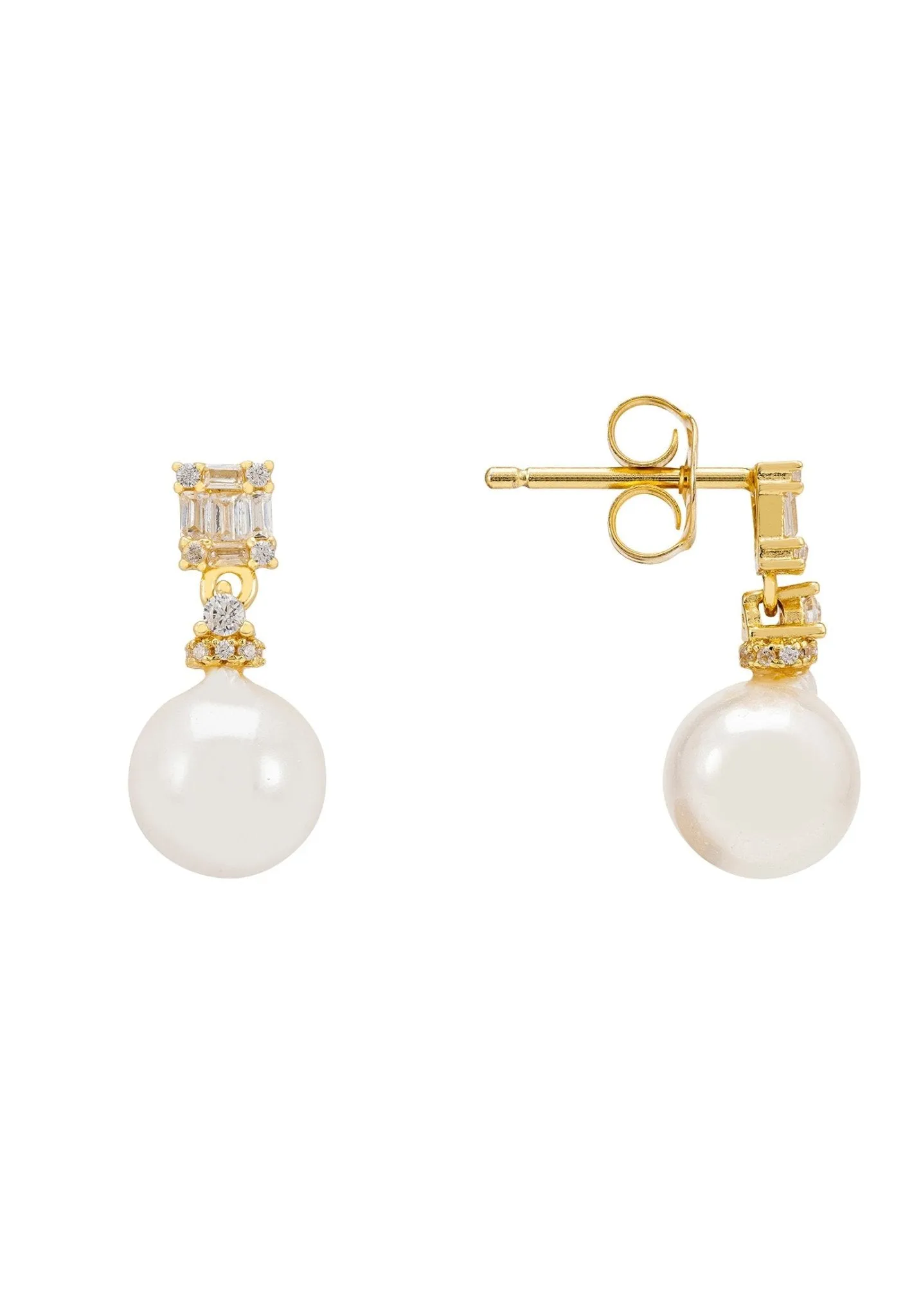 Delilah Pearl Earrings Gold