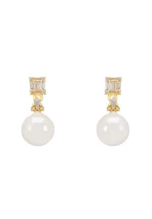 Delilah Pearl Earrings Gold