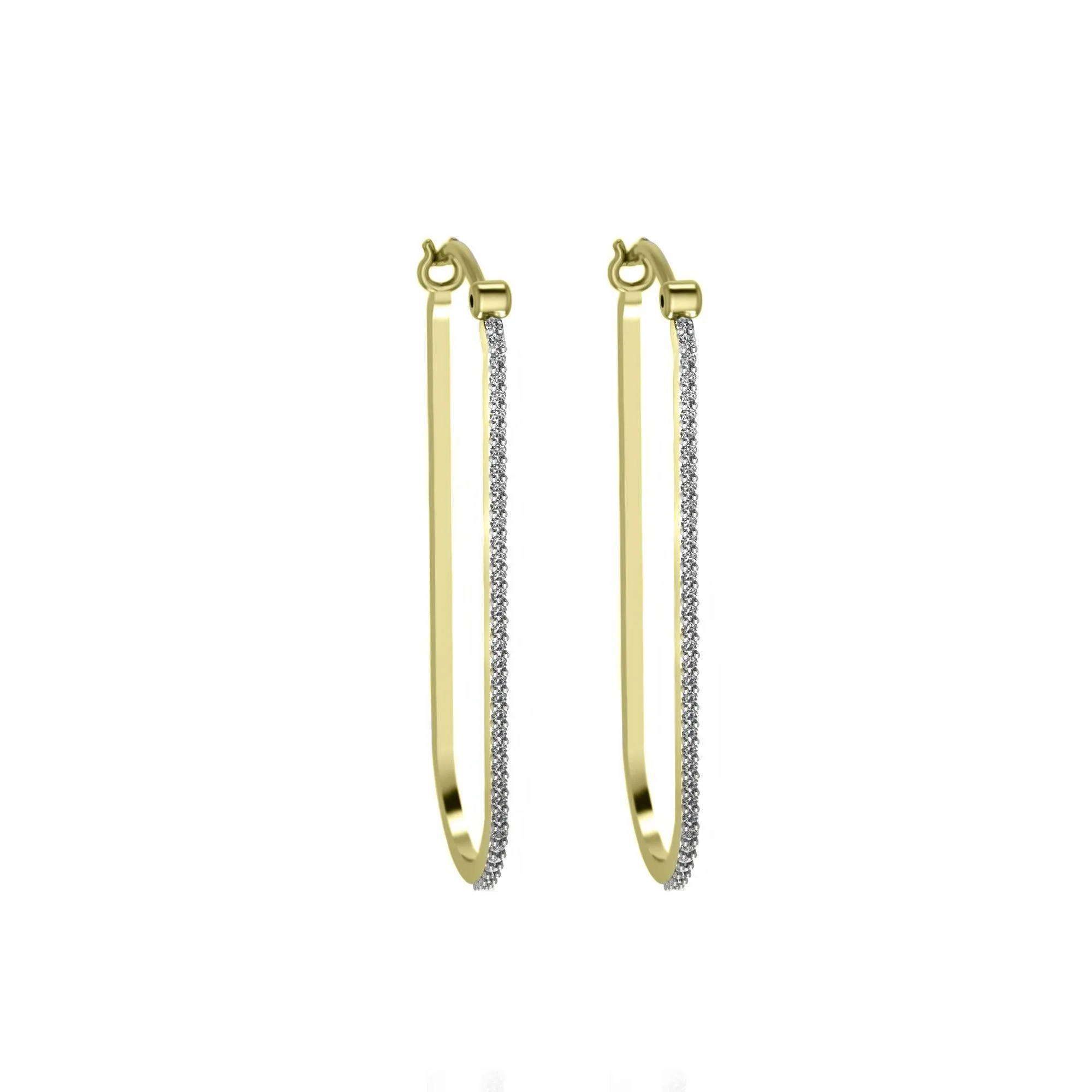 Diamond Fashion Hoop Earrings in 10K Yellow Gold