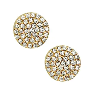 Diamond Pave Mini Disc Stud Earrings