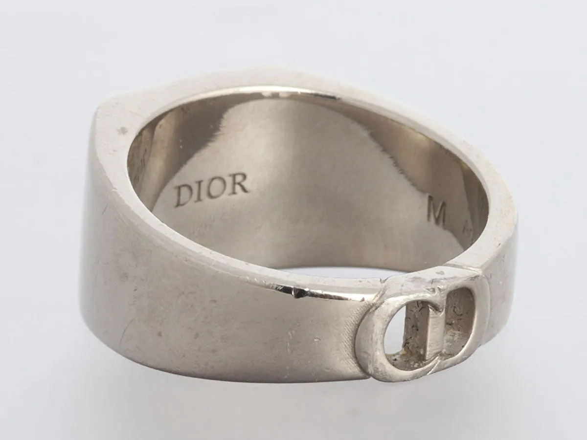 Dior Sterling Silver Oblique Signet Ring