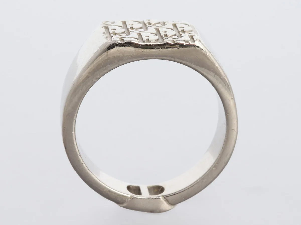 Dior Sterling Silver Oblique Signet Ring