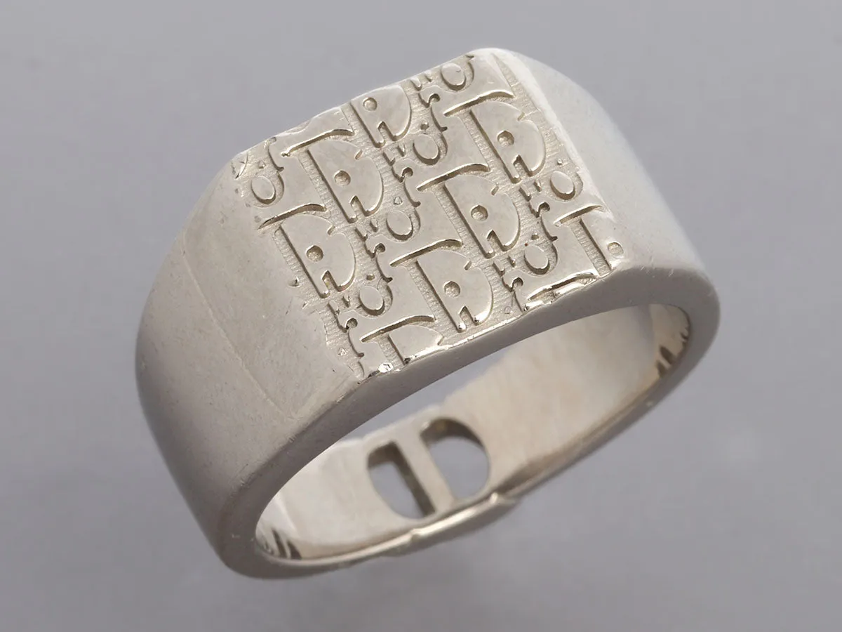 Dior Sterling Silver Oblique Signet Ring