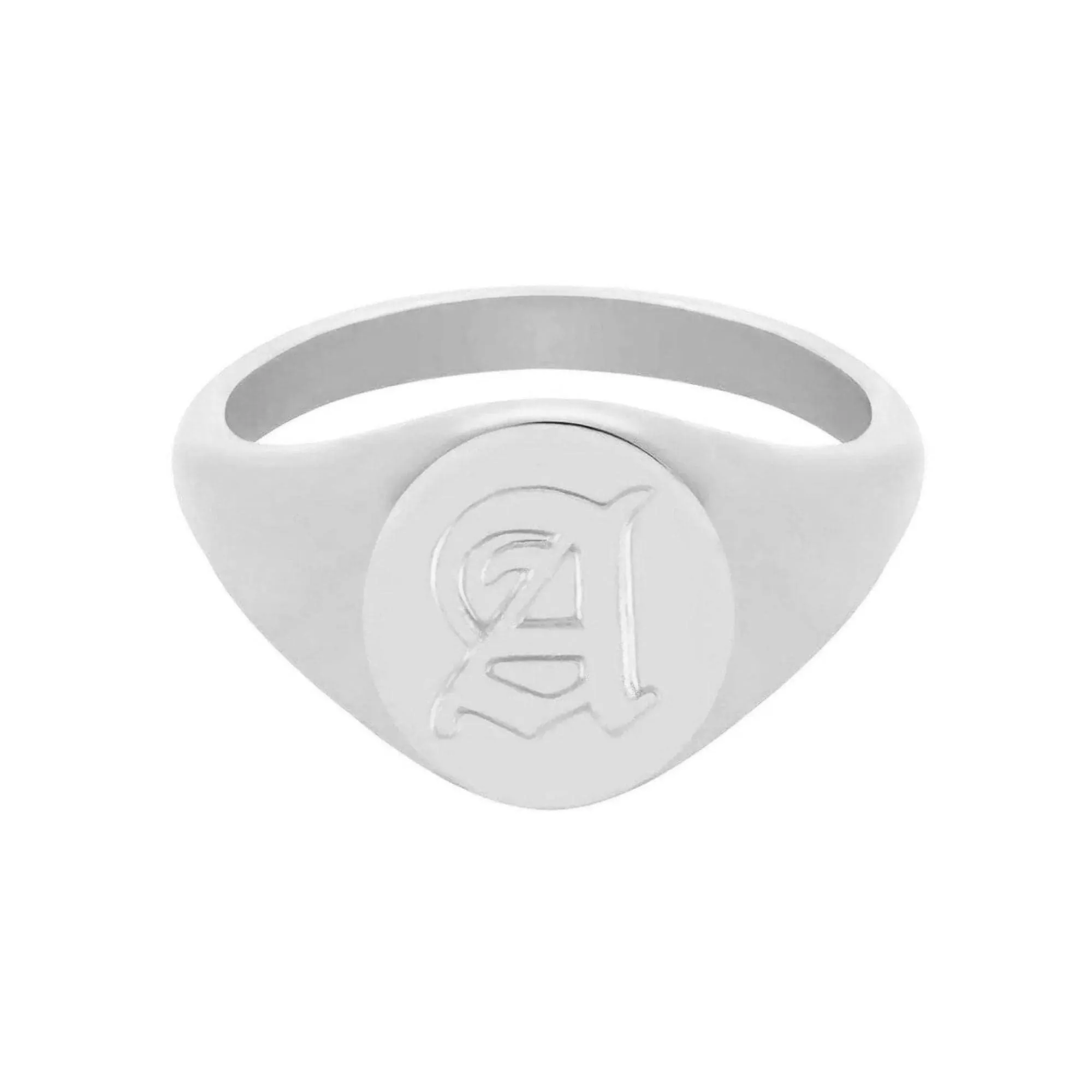 Dolce Initial Signet Ring Silver