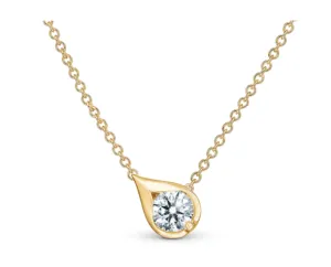 Droplet 0.50Ct Diamond IJ/VS Necklace in 18K Yellow Gold, 18in