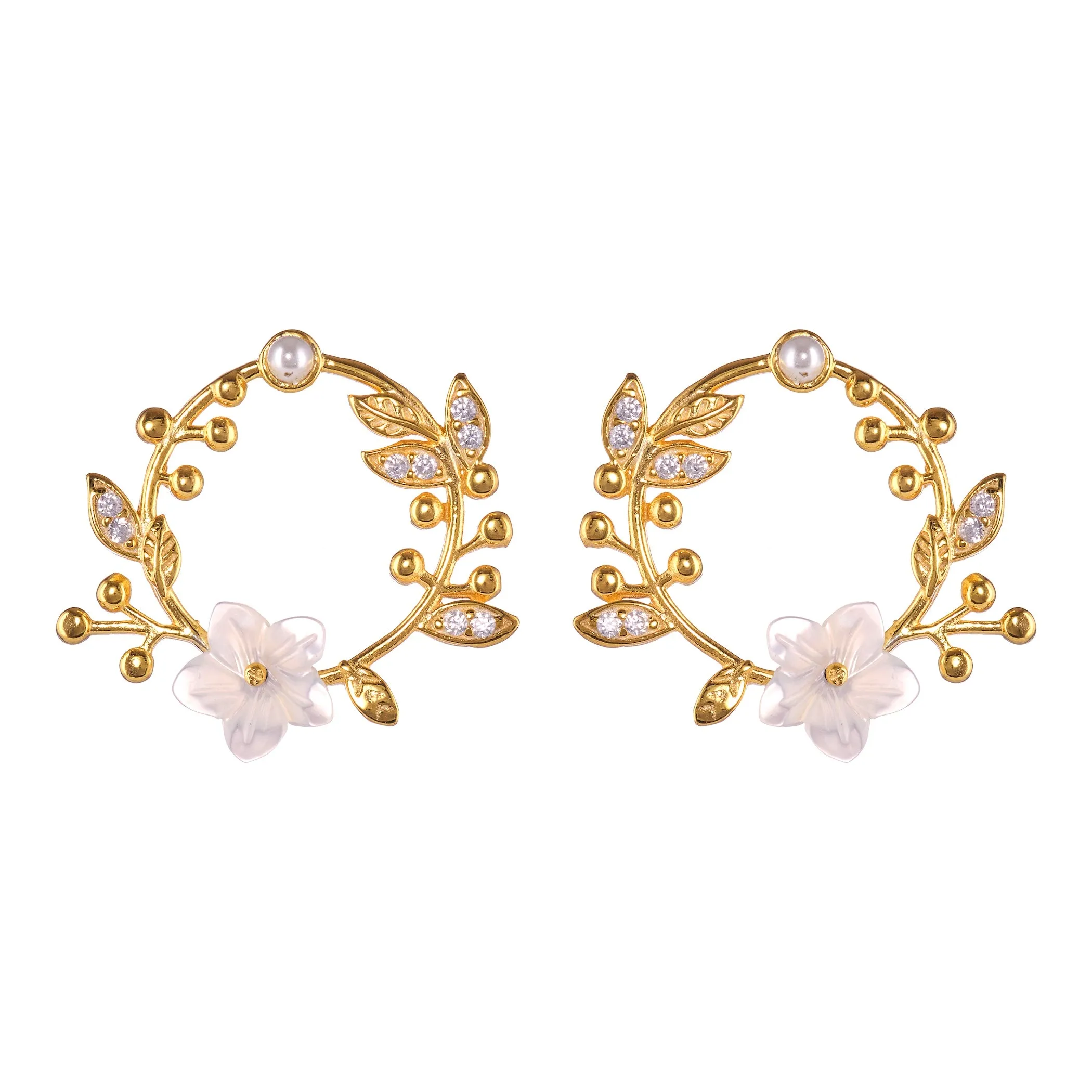 Earrings - Les Jardin Posy in Nacre