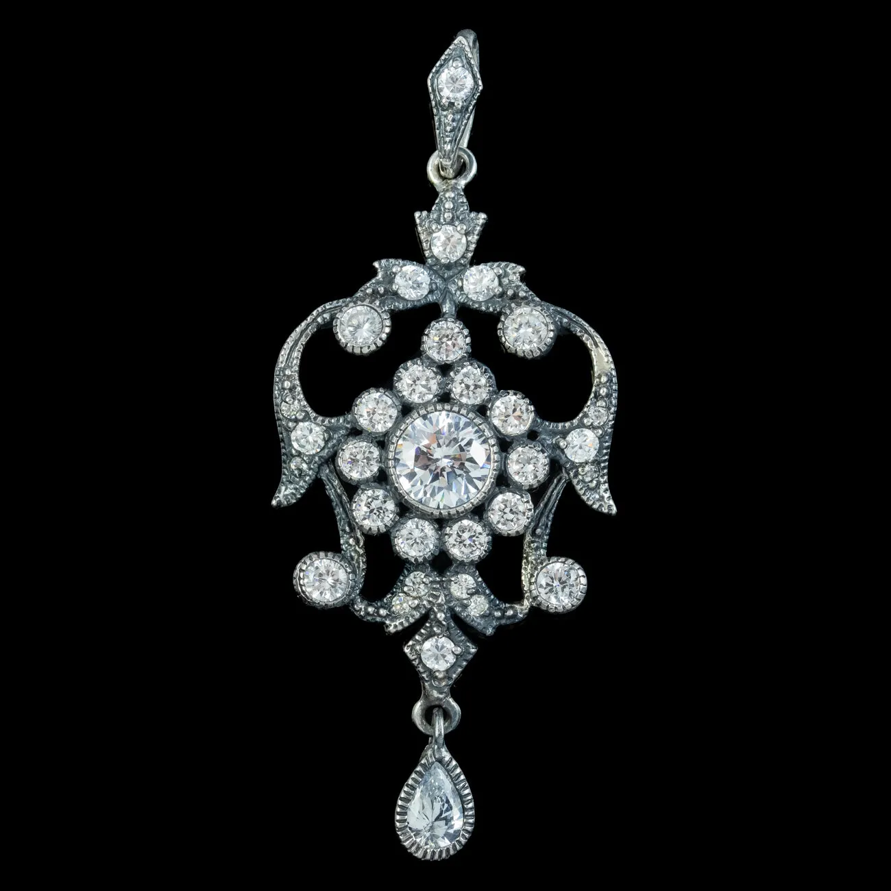 Edwardian Style CZ Pendant Sterling Silver