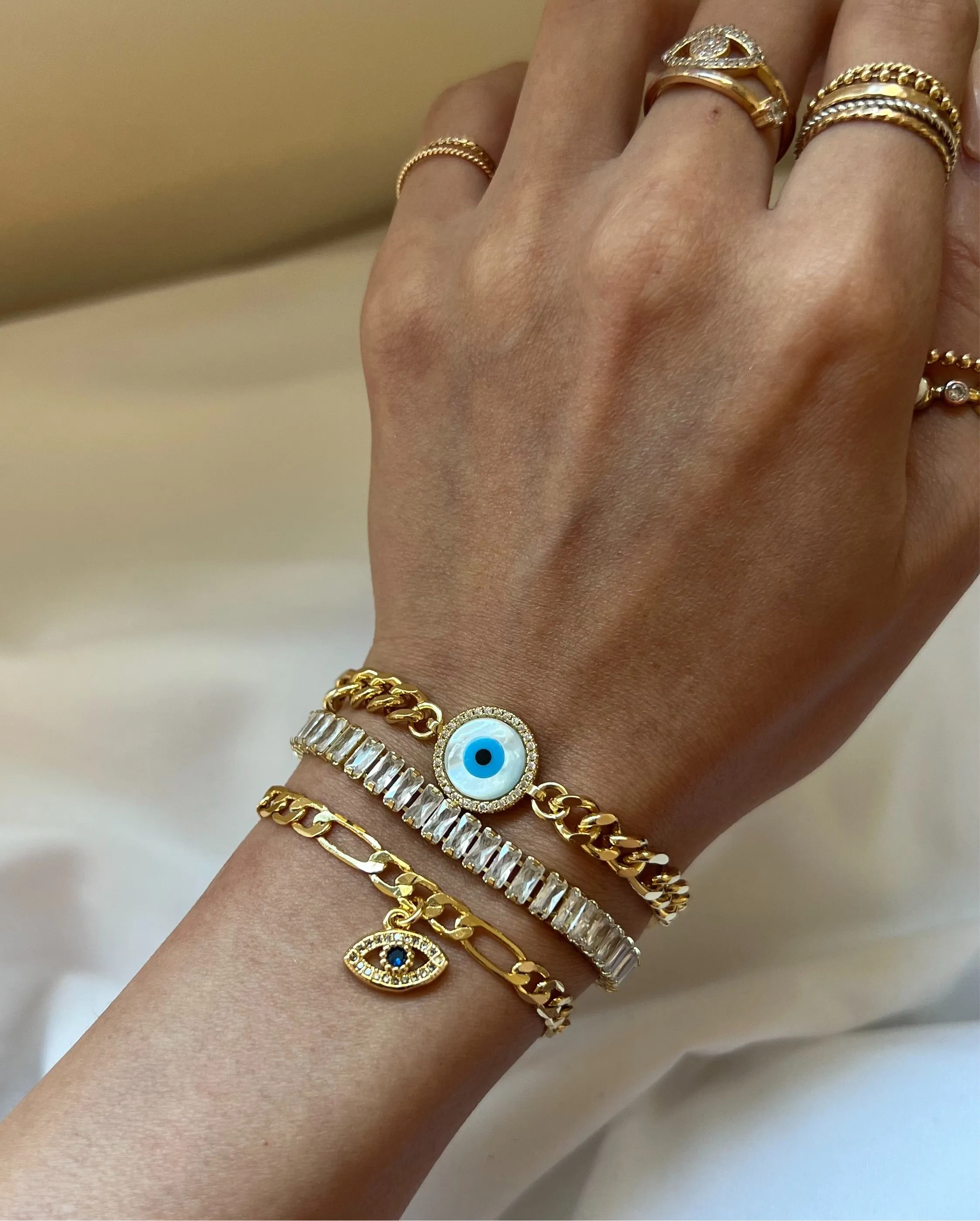 Effy Evil Eye Bracelet - Gold Filled