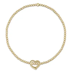 Enewton egirl classic gold 2mm bead bracelet - Love Charm