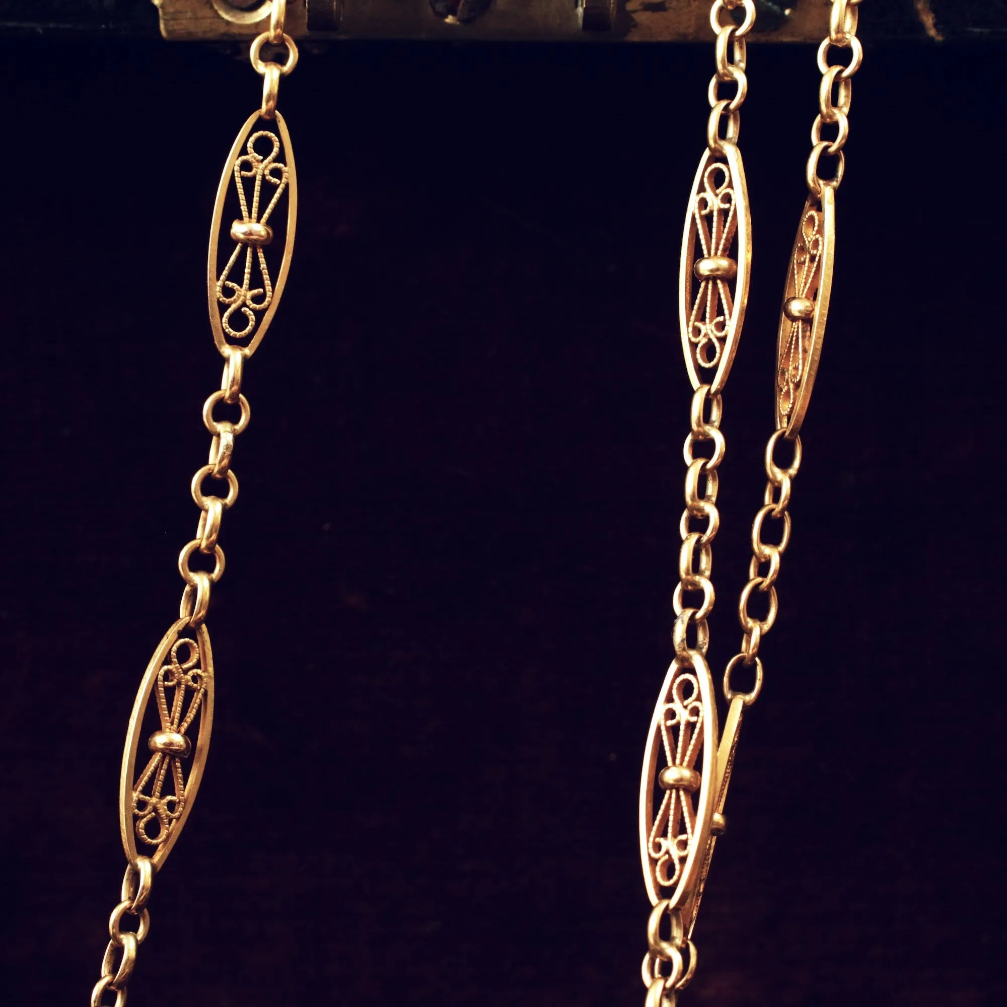 FABULOUS Antique French 18ct Gold Longuard Chain