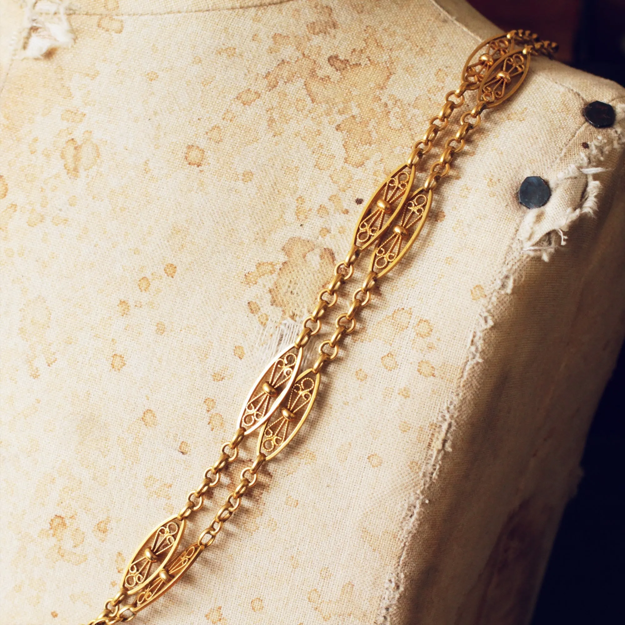 FABULOUS Antique French 18ct Gold Longuard Chain