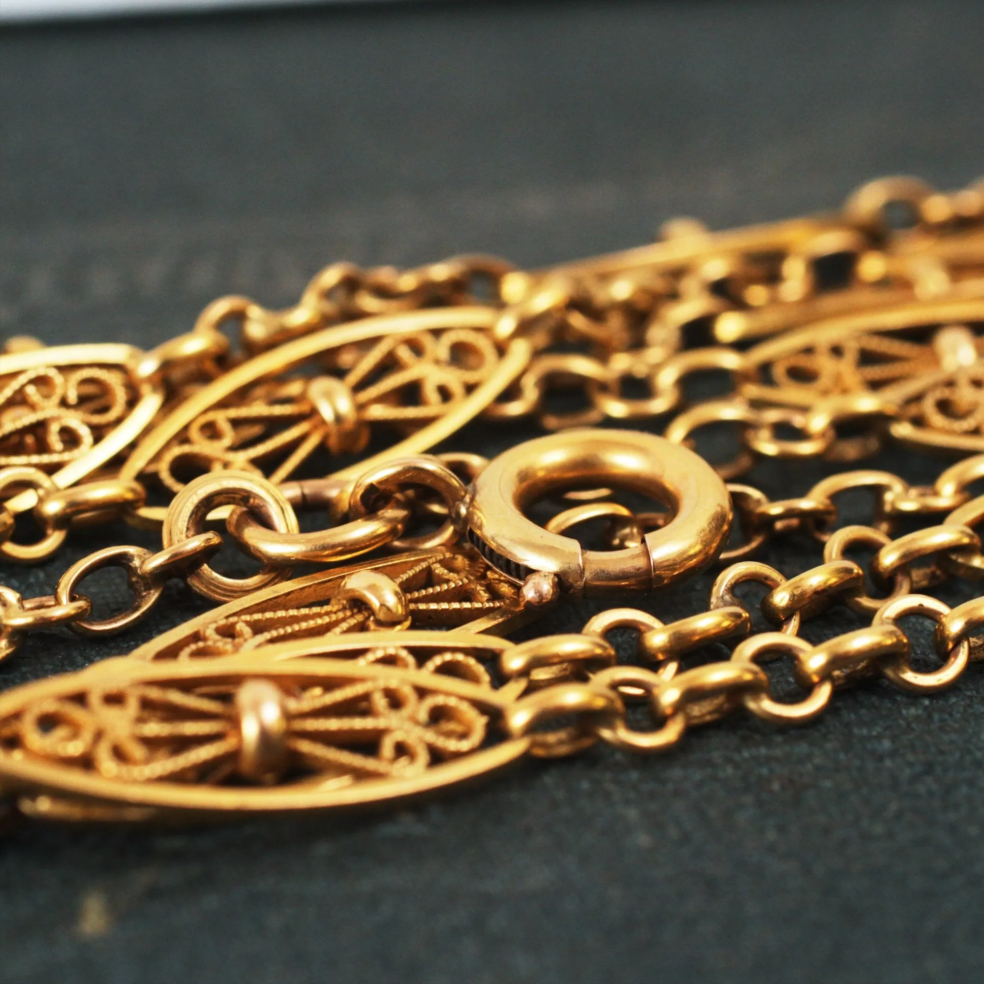 FABULOUS Antique French 18ct Gold Longuard Chain