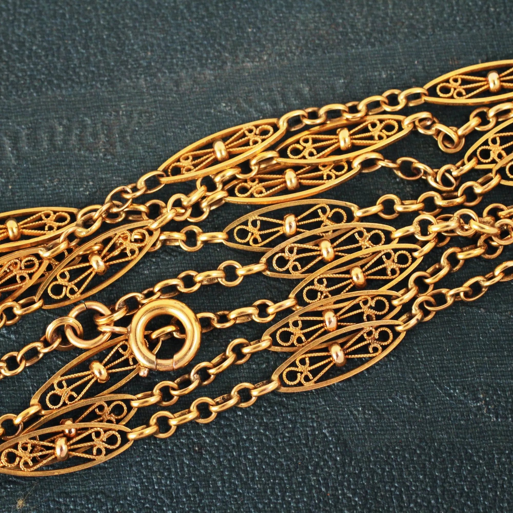 FABULOUS Antique French 18ct Gold Longuard Chain