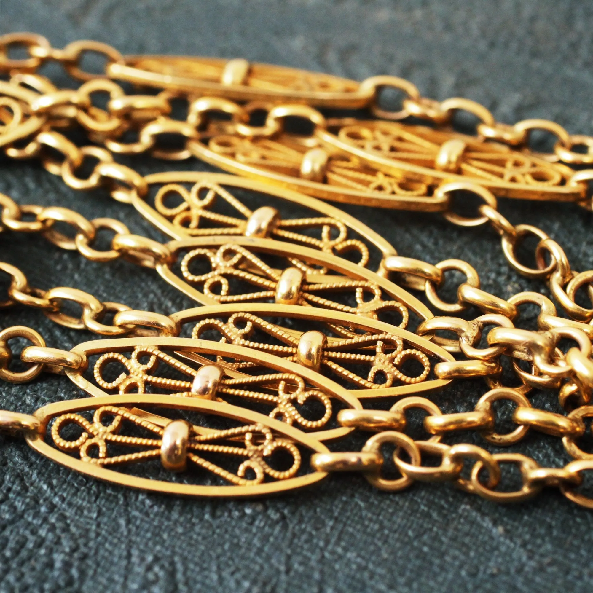 FABULOUS Antique French 18ct Gold Longuard Chain