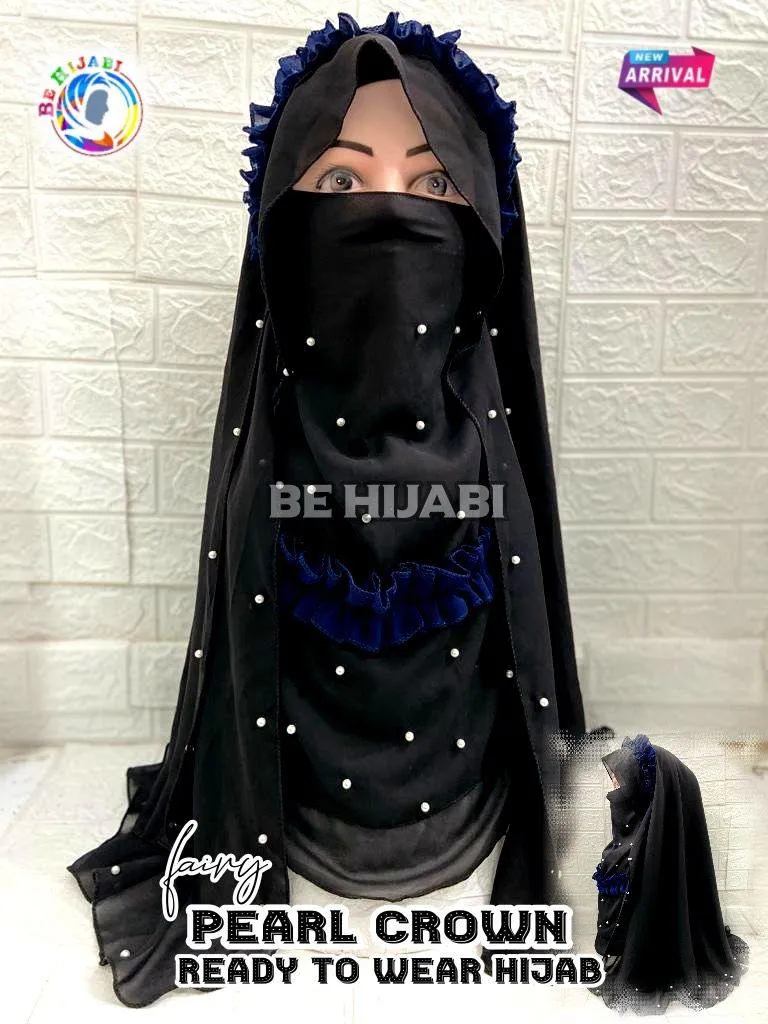 Fairy Crown Hijab Blue Black