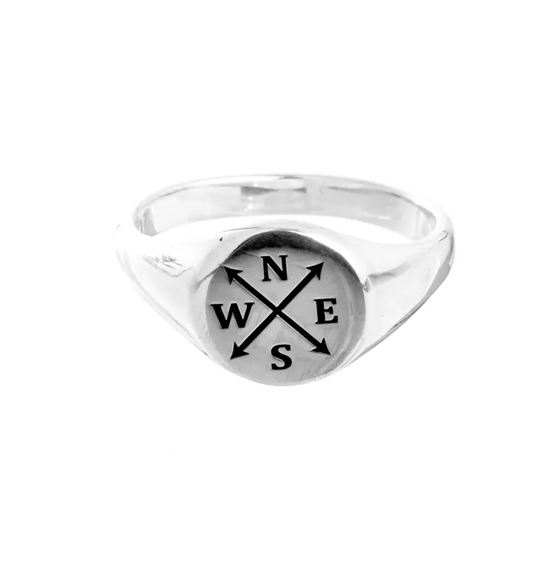 Family Initials Personalised Silver Signet Ring