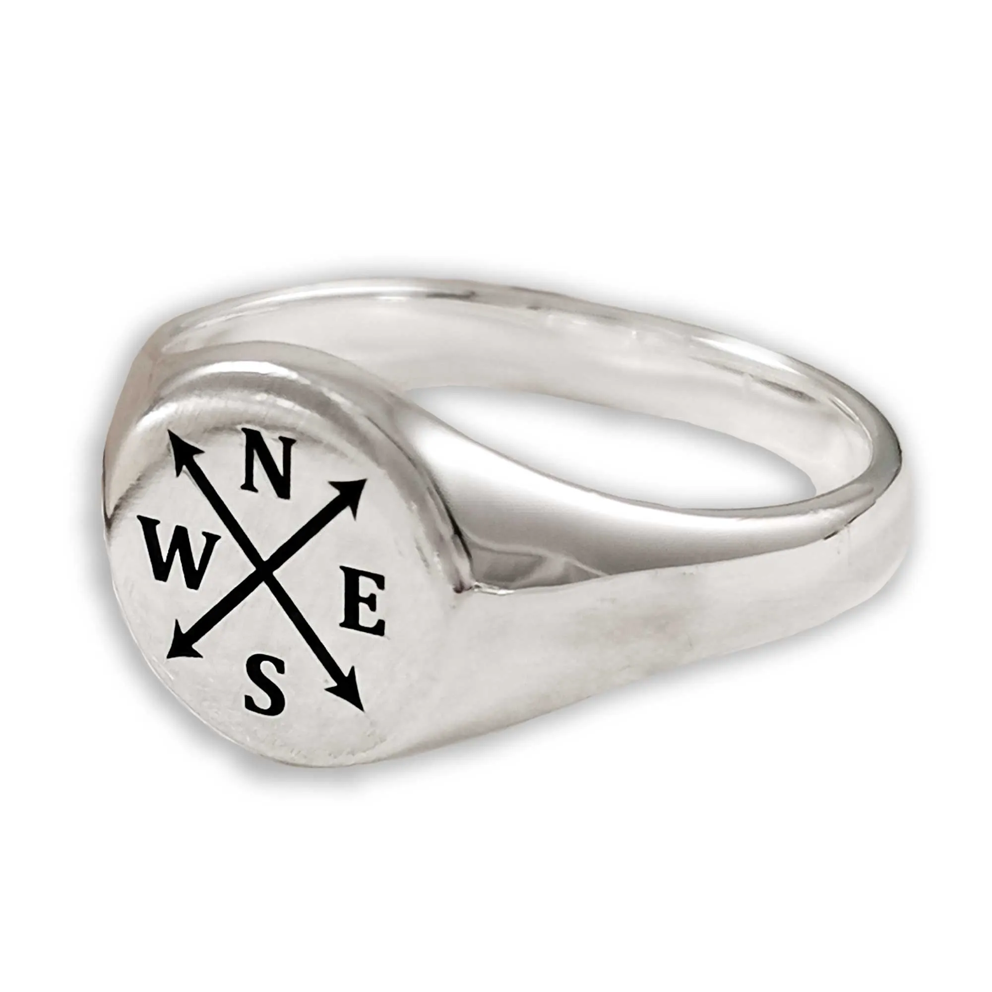 Family Initials Personalised Silver Signet Ring