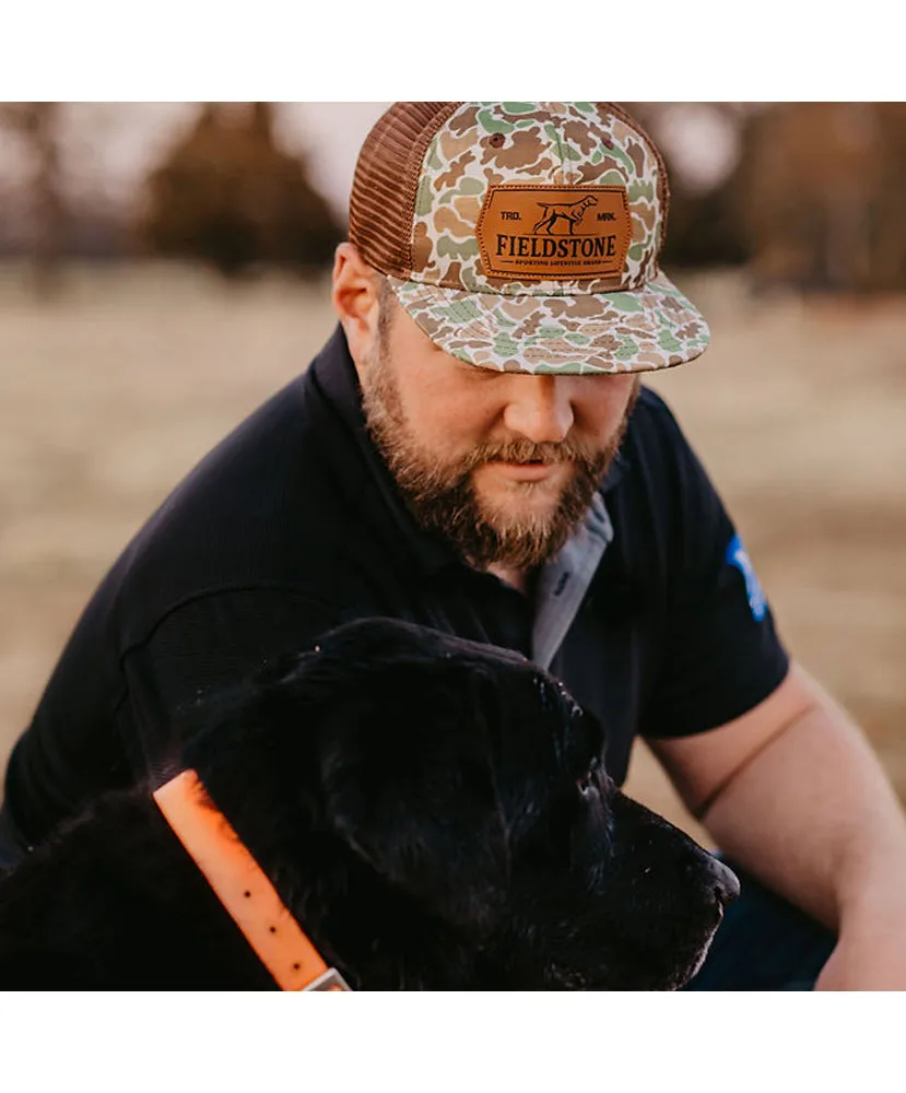 Fieldstone - Old School Camo Leather Patch Hat