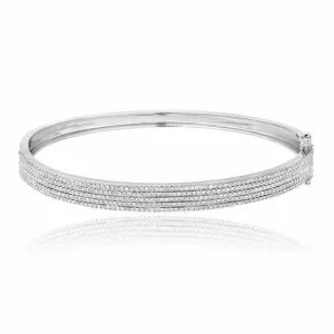 Five Row Pave Diamond Bangle