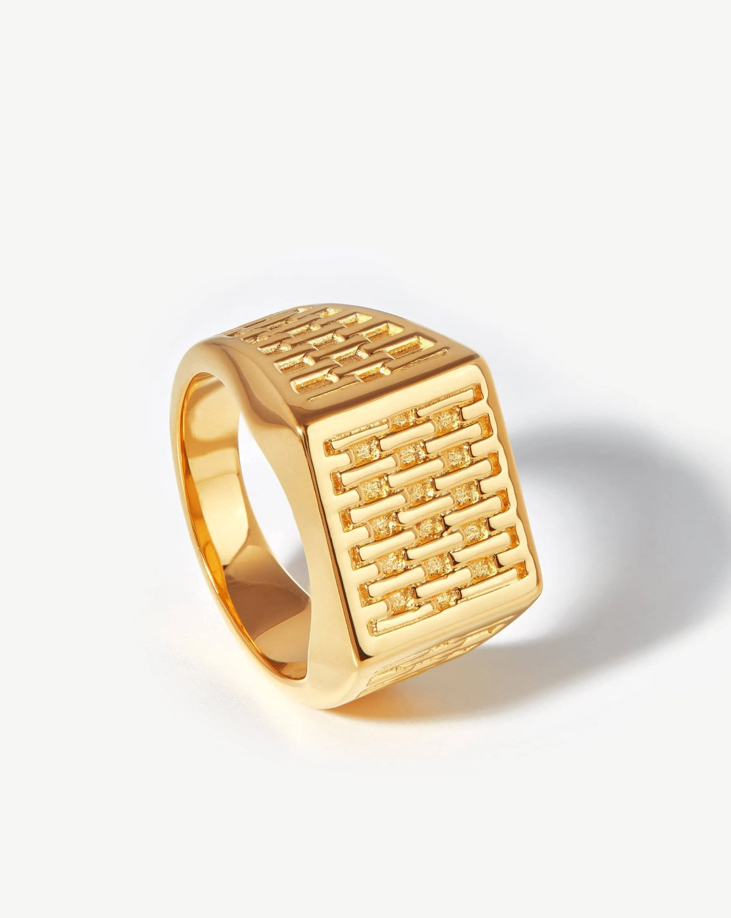 Fused Woven Square Signet Ring | 18k Gold Vermeil