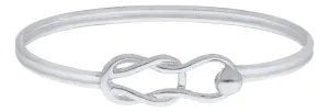 Genuine Sterling Silver Evening Tide Collection Square Knot Loop Bracelet with Rope Wrap