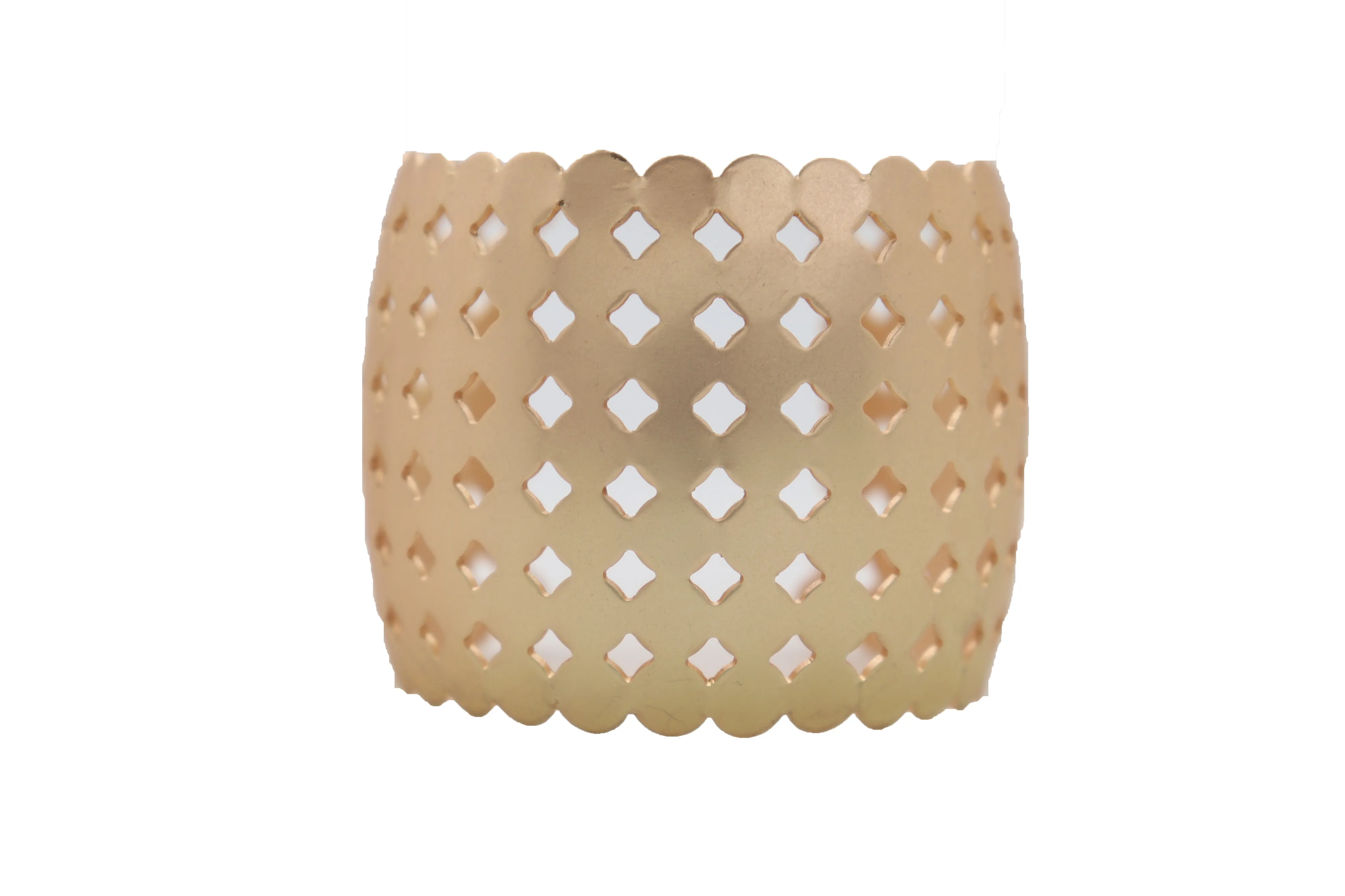 Gold Color Metal Cuff Bracelet Circle Squares Geometric