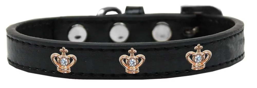 Gold Crown Widget Dog Collar Black Size 10