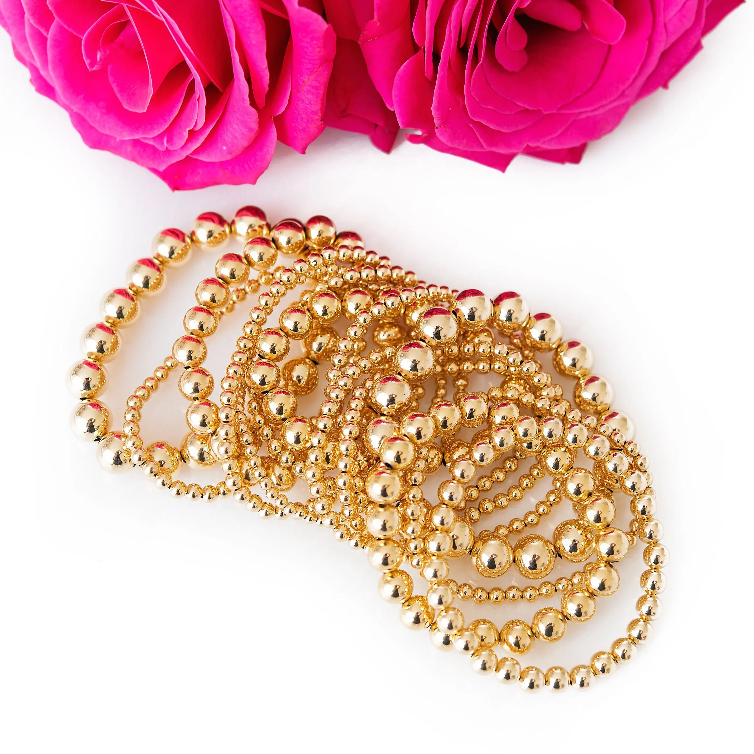 Gold-Filled Gold Beaded Bracelet | 10 mm