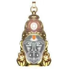 Gold Plated Shree Hanuman Chalisa Yantra Brass Locket with Chain