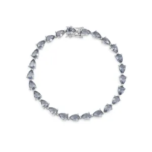 Grey Drop Bracelet - silver