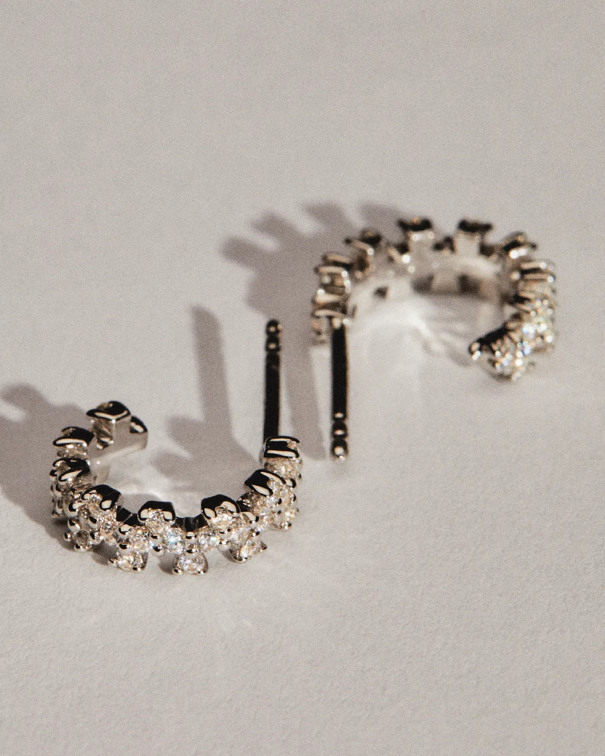 GRID 2 Little Crown Silver Earrings