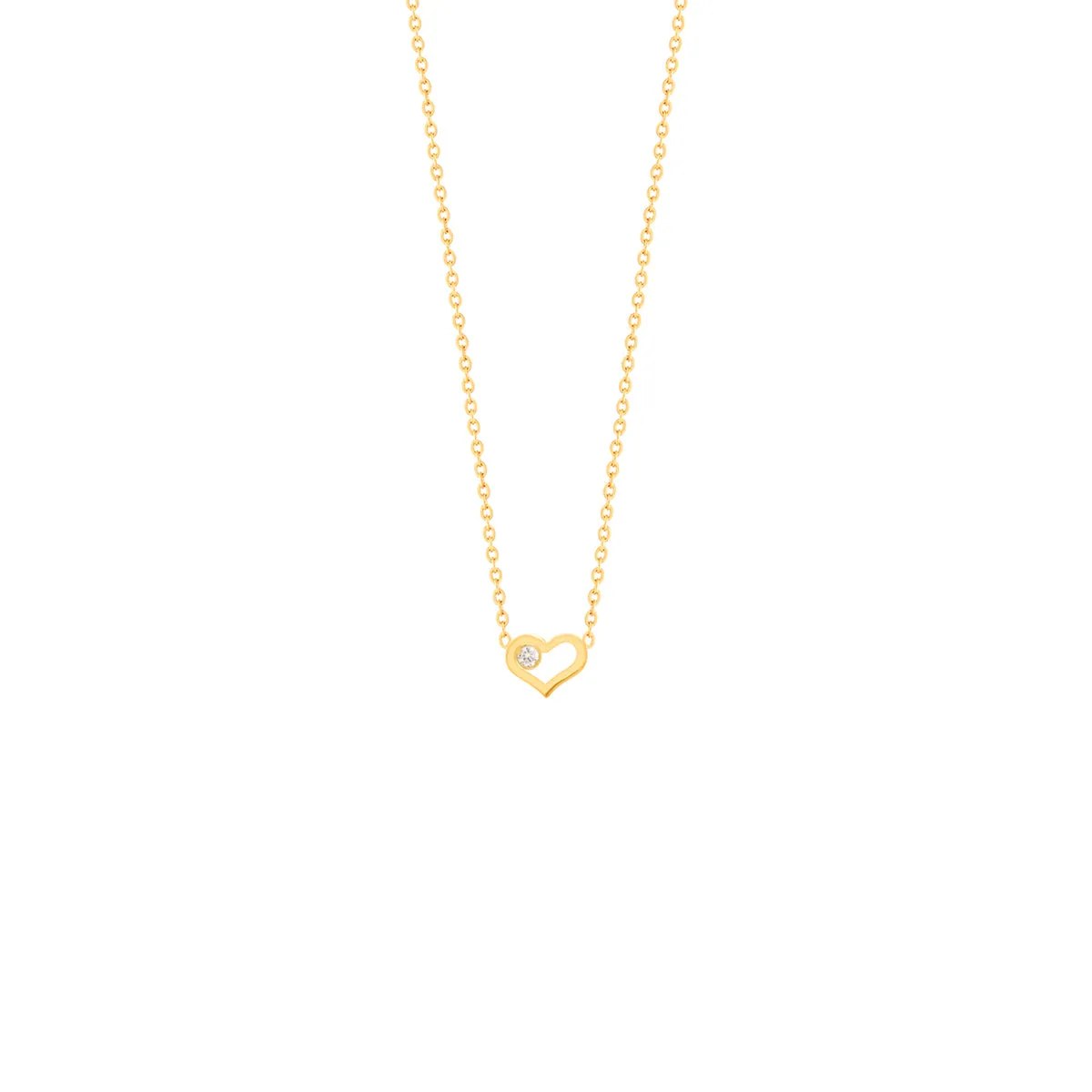 Heart and Diamond Chain Necklace