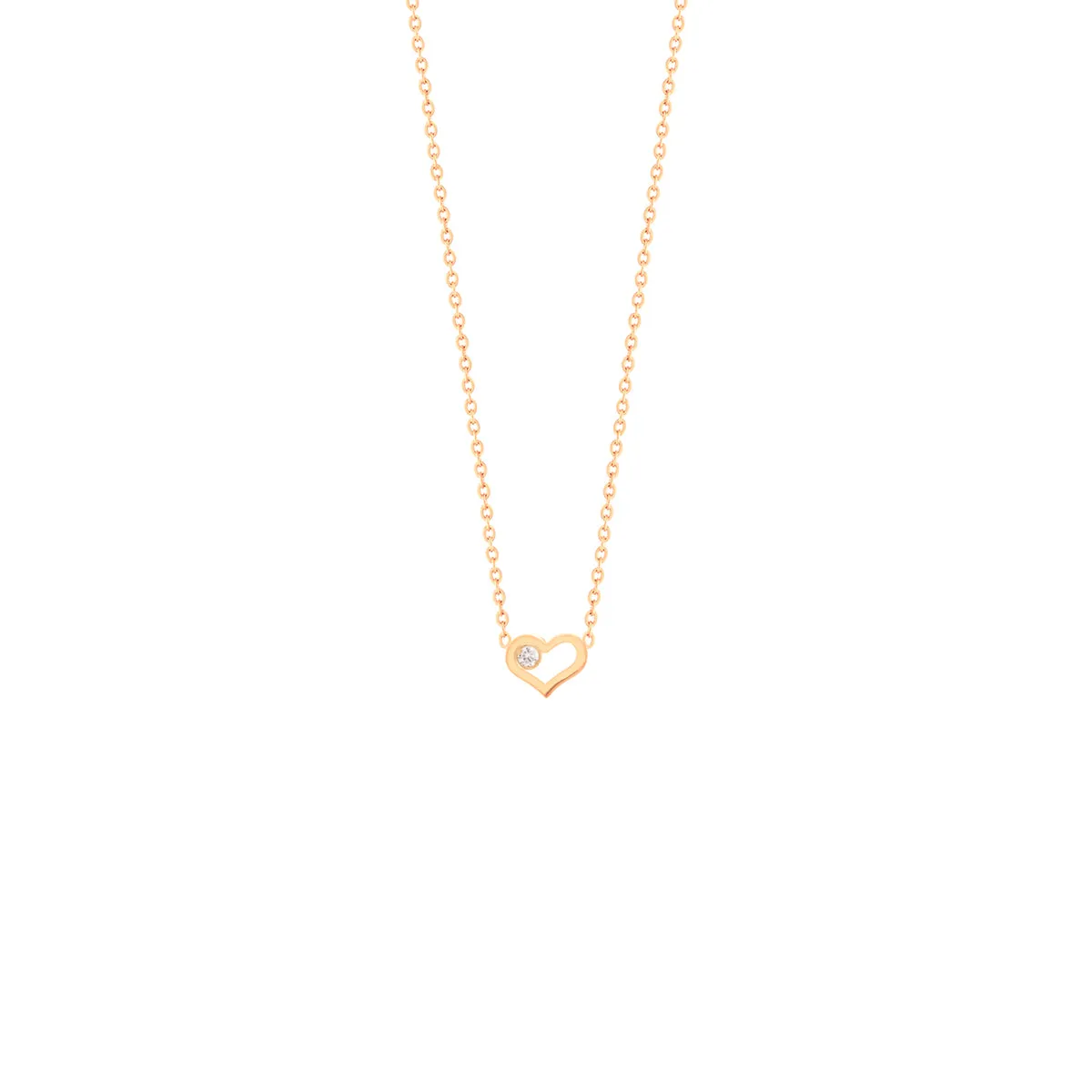 Heart and Diamond Chain Necklace