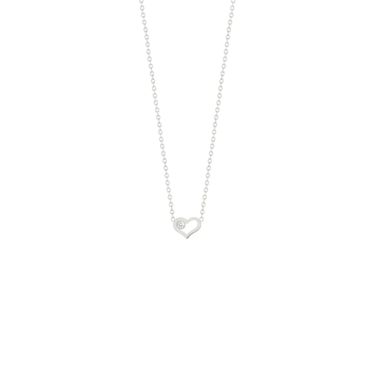 Heart and Diamond Chain Necklace