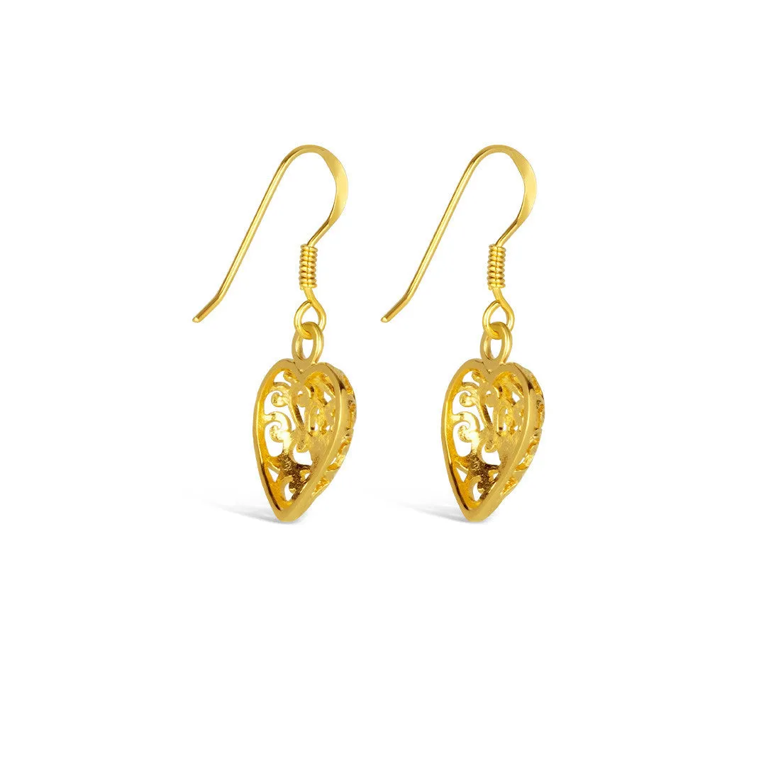 Heart Earrings | Gold