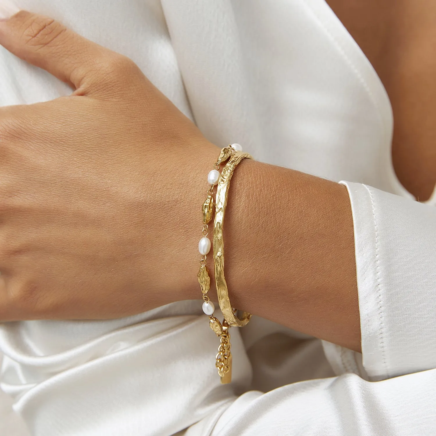 Helios Gold Cuff Bracelet