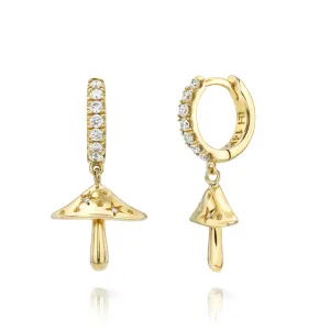 LH x Alice Baby Mushroom Diamond Pavé Orbit Hoops | Ready to Ship