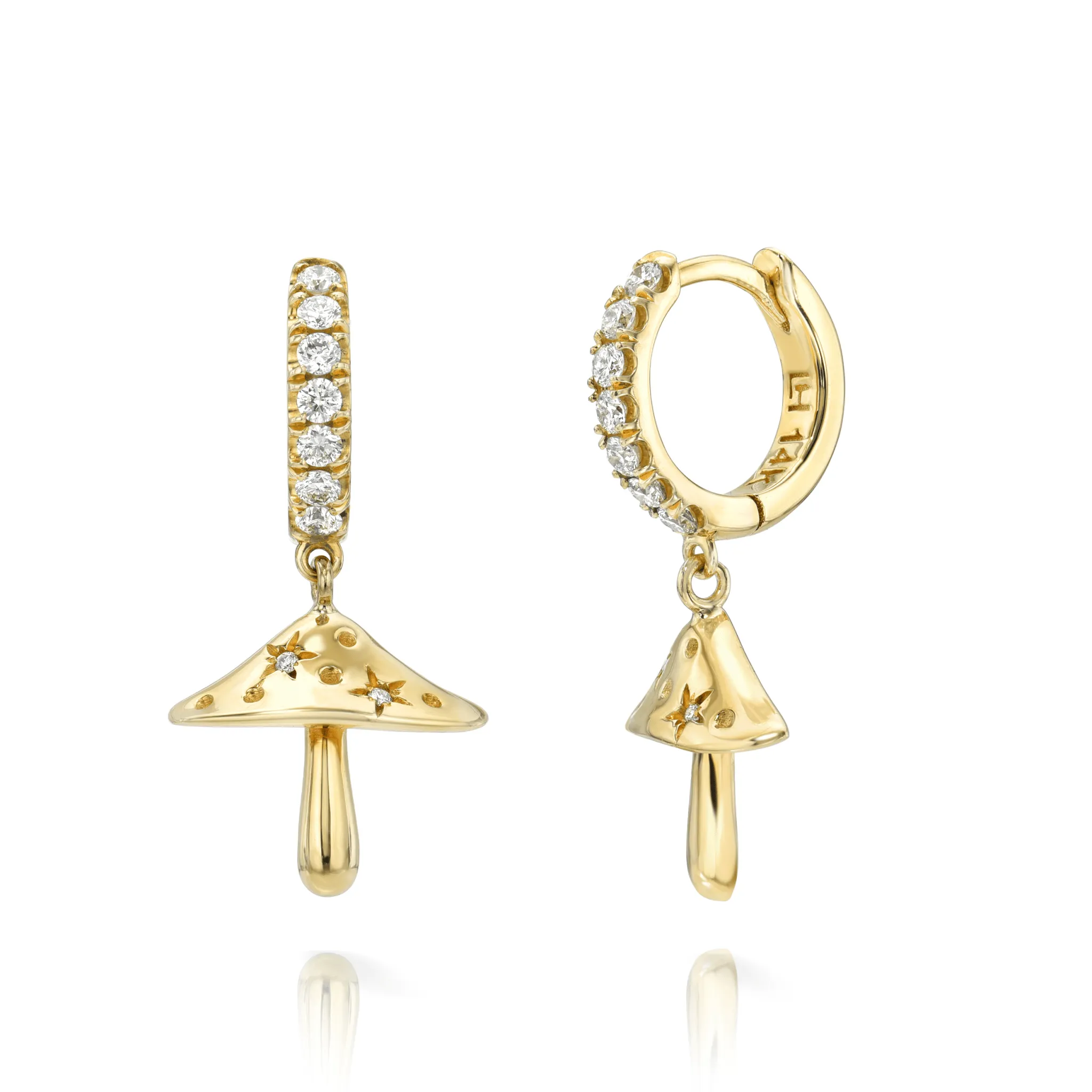 LH x Alice Baby Mushroom Diamond Pavé Orbit Hoops | Ready to Ship