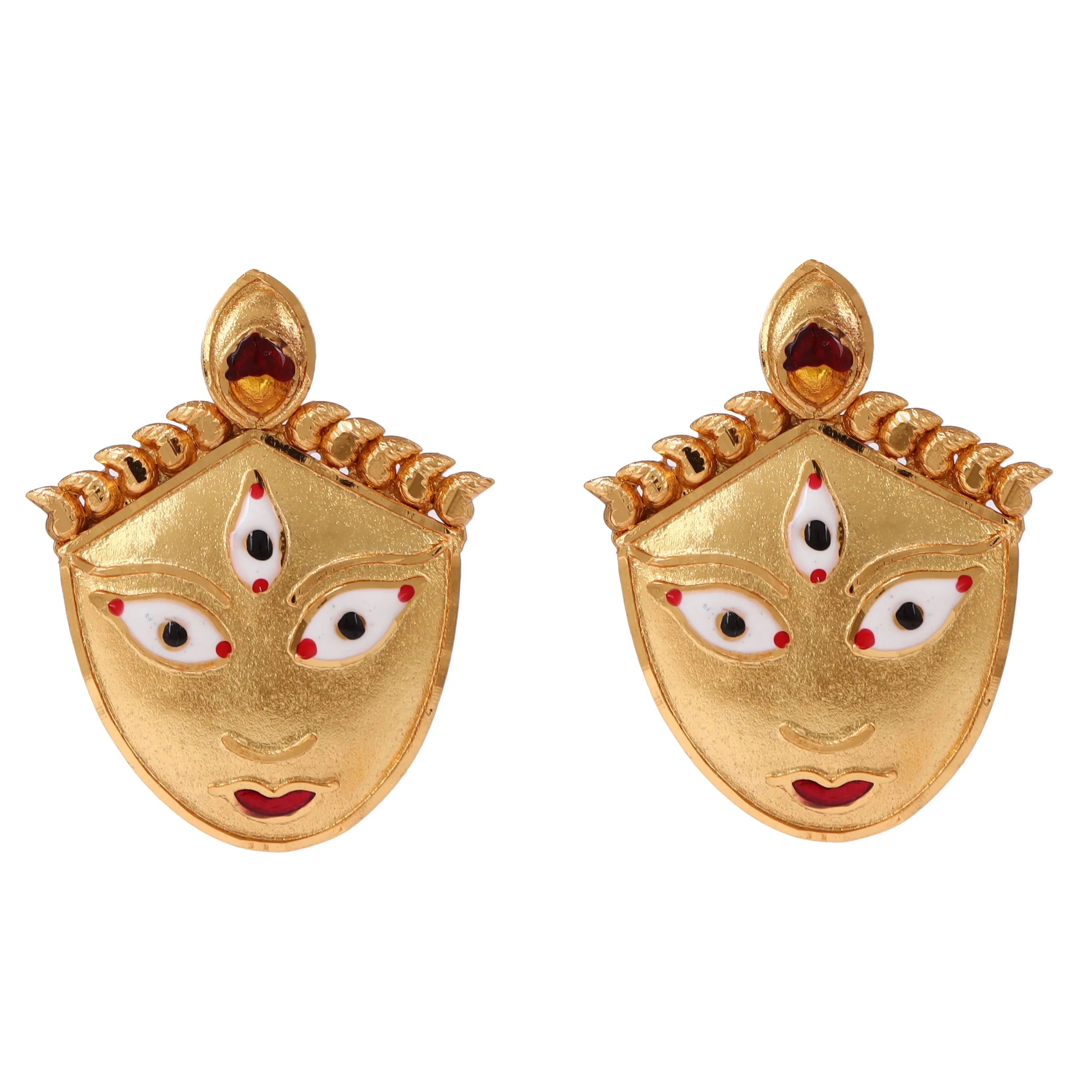 Maa Dugga Locket With Matching Earrings