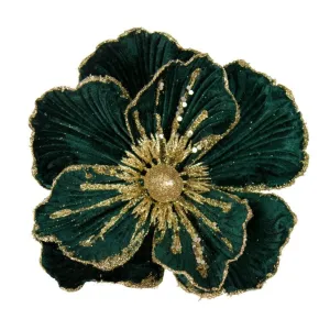 Magnolia Clip-on Emerald with Gold Centre 22cm