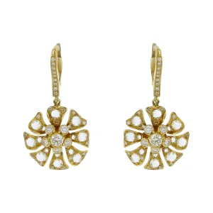 Maria Canale Diamond Floral Drop Earrings