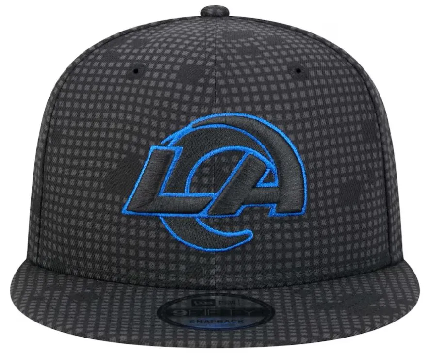 Men's Los Angeles Rams New Era Black Midnight Ink Pop Outline 9FIFTY Snapback Hat