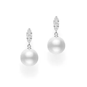 Morning Dew White South Sea Pearl Drop Earrings