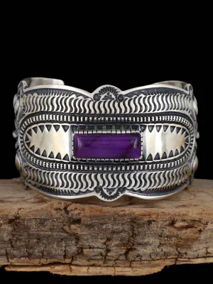 Native American Jewelry Natural Sugilite Cuff Bracelet