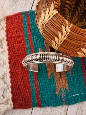 Navajo Rolled Sterling Silver Cuff Bracelet